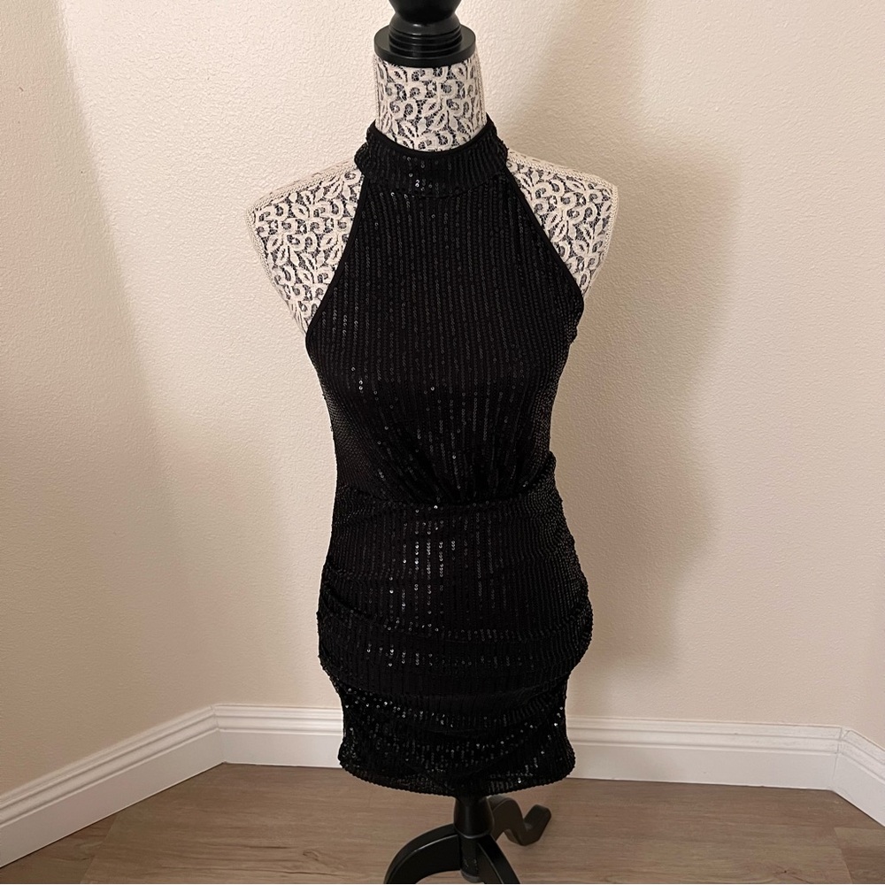 Elegant Black Sequin Dress